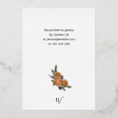 Orangen Rustikale Feiertage Erntedank Abendessen Folieneinladung (Rückseite)