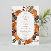 Orangen Rustikale Feiertage Erntedank Abendessen Folieneinladung (Stehend vorne)