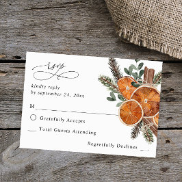 Orangen Rustikaler Urlaub UAWG 2 RSVP Karte