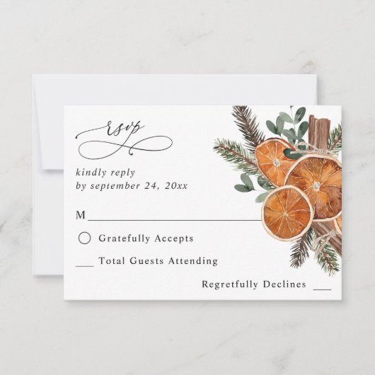 Orangen Rustikaler Urlaub UAWG 2 RSVP Karte (Vorderseite)