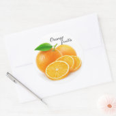 Orangen schneiden runder aufkleber (Umschlag)