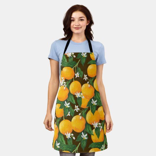 Orangen Schürze (Getragen)