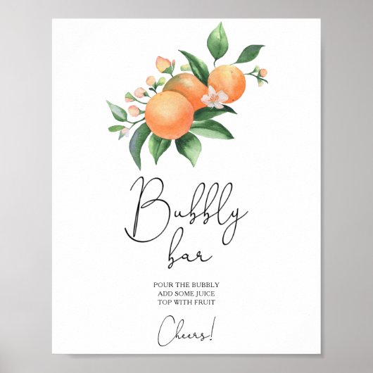 Orangen - sprudelnde Bar Poster (Vorne)