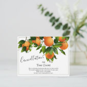 Orangen Stornierung Postkarte (Stehend Vorderseite)