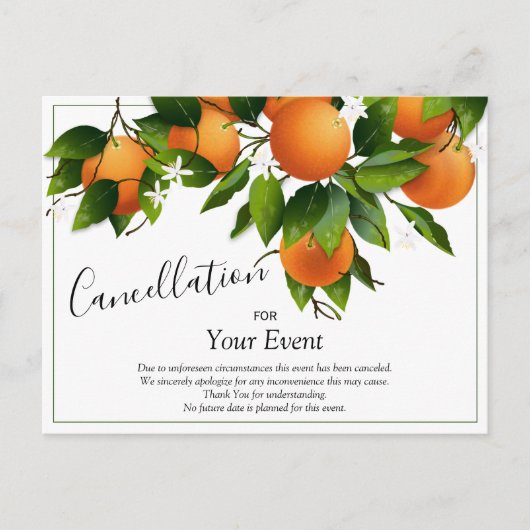 Orangen Stornierung Postkarte (Vorderseite)