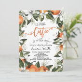 Orangen-Süssen-Babydusche Einladung (Stehend Vorderseite)