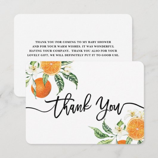 Orangen Süssen danke Karte (Vorne/Hinten)