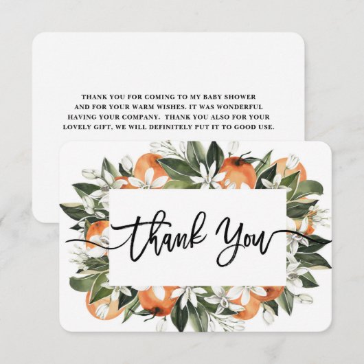 Orangen Süssen danke Karte (Vorne/Hinten)