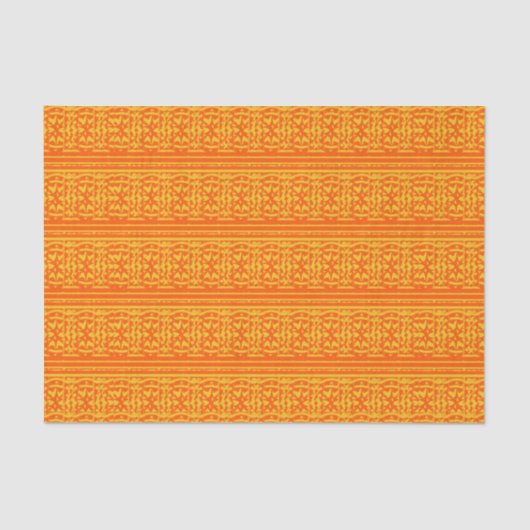 Orangen-u. Goldblumendruck 10" X 15" Seidenpapier (Vorderseite)