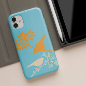 Orangen- und Aqua-Vögel und Beeren Case-Mate iPhone Hülle