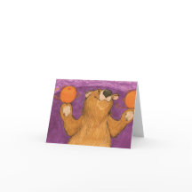Orangen und Bär / Note Card