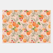 Orangen und Beeren Geschenkpapier Set (Vorderseite 3)