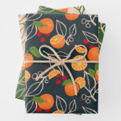 Orangen und Beeren Geschenkpapier Set (Beispiel)