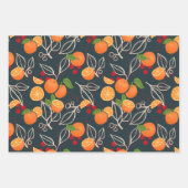 Orangen und Beeren Geschenkpapier Set (Vorderseite)