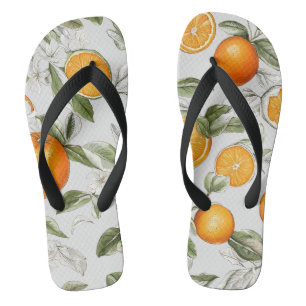 Orangen- und Blätter-Motiv Badesandalen