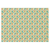 Orangen und Blauflora Tischdecke (Vorderseite (Horizontal))