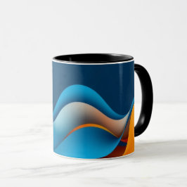 Orangen- und Blauwellen Tasse
