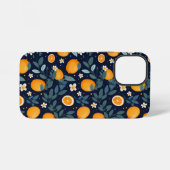 Orangen und Blumenmuster iPhone Hülle (Rückseite (Horizontal))