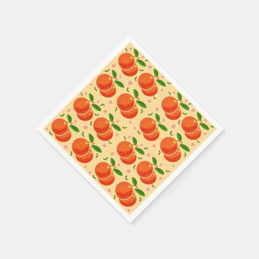 Orangen und Blüten Serviette (Ecke)