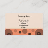 Orangen- und Braunfruchtkuchen Visitenkarte (Rückseite)