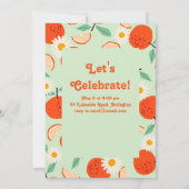 Orangen und Daisies Foto Geburtstagsparty Einladung (Rückseite)