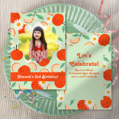 Orangen und Daisies Foto Geburtstagsparty Einladung