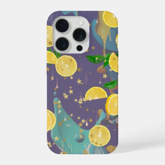 Orangen und Farbspritzer iPhone Hülle (Rückseite)