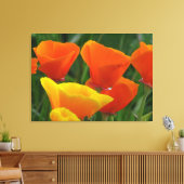 Orangen- und Gelbblumen Leinwanddruck (Insitu (Wohnzimmer))