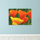 Orangen- und Gelbblumen Leinwanddruck (Insitu (Holzboden))
