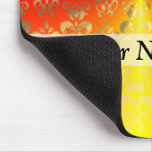 Orangen- und Golddamastmuster Mousepad (Ecke)