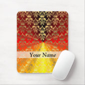 Orangen- und Golddamastmuster Mousepad (Mit Mouse)