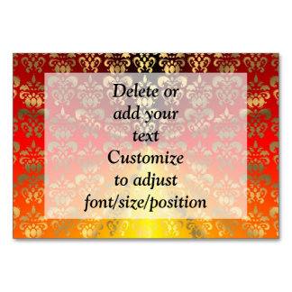 Orangen- und Golddamastmuster Tischnummer