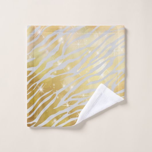 Orangen- und Goldmuster Badhandtuch Set (Waschlappen)