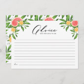 Orangen- und Grapefruitberatung für die Junge Mutt Hinweiskarte (Vorne/Hinten)