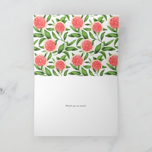 Orangen und Grapefruits Dankeskarte (Innenseite)