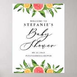 Orangen und Grapefruits Sommerdusche Poster