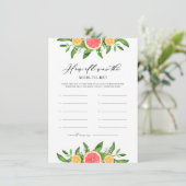 Orangen und Grapefruits Wie alt war die Mama, die Begleitkarte (Stehend Vorderseite)