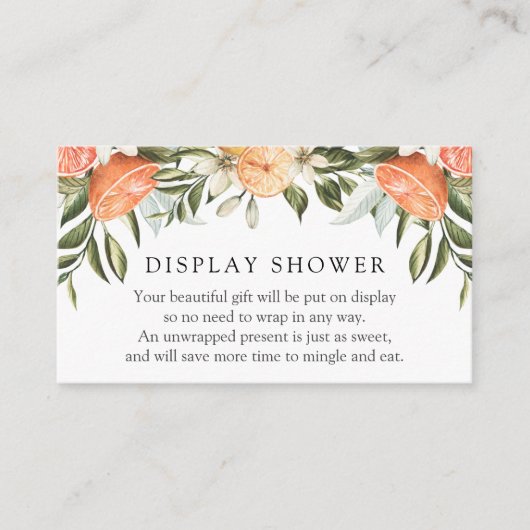 Orangen- und Grünanzeigeduschenkarte Begleitkarte (Vorderseite)