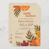 Orangen und Herbstlaub Einladung (Vorne/Hinten)