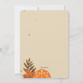 Orangen und Herbstlaub Einladung (Rückseite)
