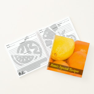 Orangen- und Lemon-Nah-Up-Foto Notizblock