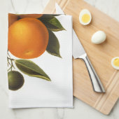 Orangen und Mohnblumen Geschirrtuch (Viertel Falte)