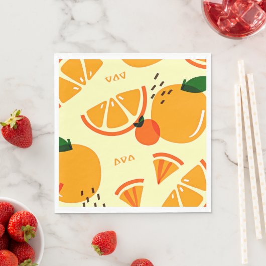 Orangen und Orangen Serviette (Beispiel)