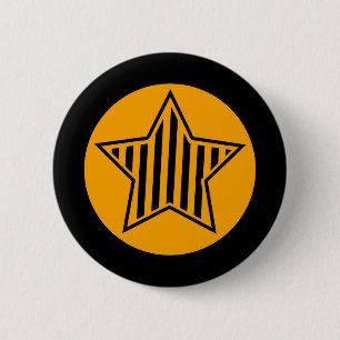 Orangen-und Schwarz-Stern-Knopf Button