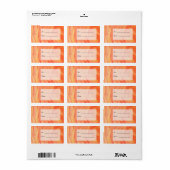 Orangen- und Schwarze Monogramm-Feuersee Adressaufkleber (Vorne)