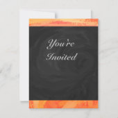 Orangen- und Schwarze Monogramm-Feuersee Einladung (Vorderseite)