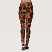Orangen- und Schwarzleoparddruck Leggings (Rückseite)