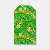 Orangen und tropische Blätter Geschenkanhänger (Rückseite)