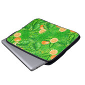 Orangen und tropische Blätter Laptopschutzhülle (Vorne Knopf)