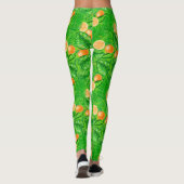 Orangen und tropische Blätter Leggings (Rückseite)